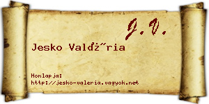 Jesko Valéria névjegykártya